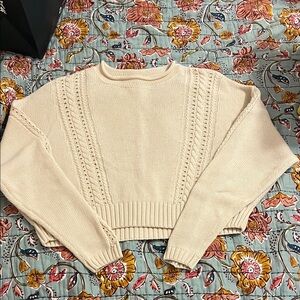 Billabong Women's Cream Cable Knit Sweater